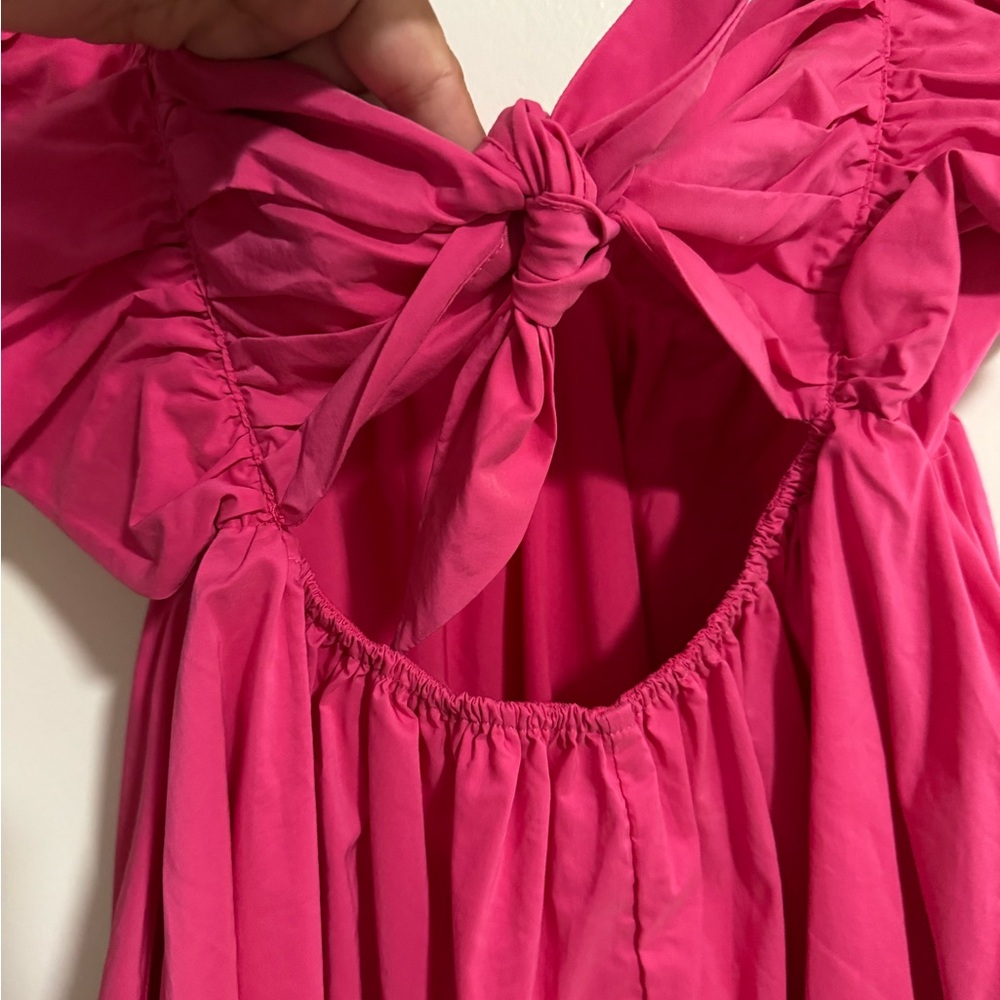 Pink Ruffled Sleeveless Dress - Picture 6 of 8